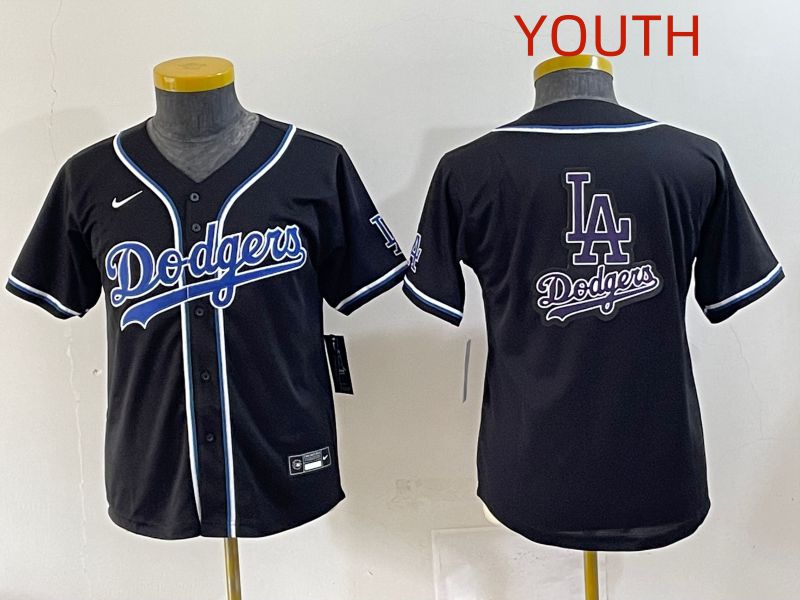 Youth 2025 Los Angeles Dodgers Blank Black Three generations Fashion Nike MLB Jersey style 25->youth mlb jersey->Youth Jersey